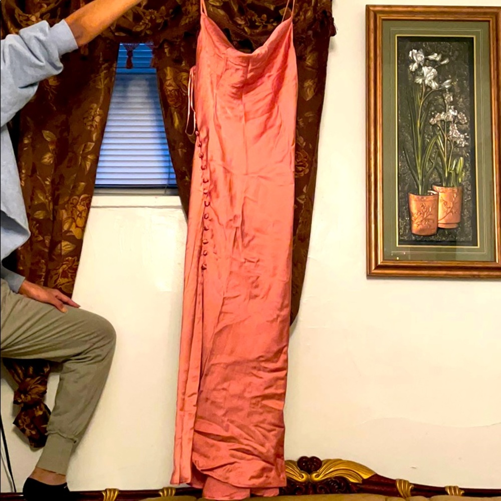 ZARA Silk dusty pink dress XS